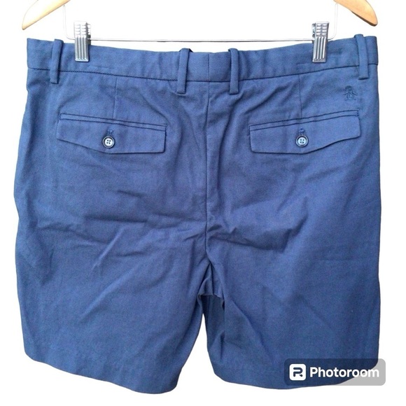 An Original Penguin Dark Blue Stretch Straight Chino Khaki Shorts - Picture 2 of 2
